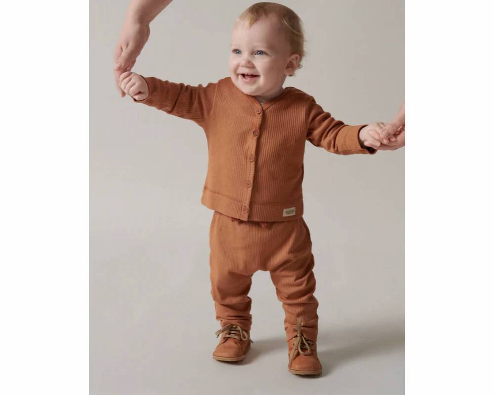 NEW MARMAR COPENHAGEN kid's long sleeve ribbed set in pecan